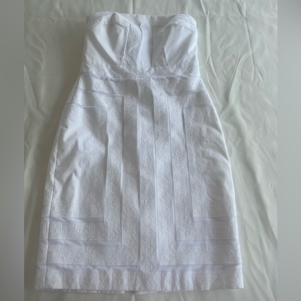 WHBM strapless white dress size 8